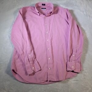 Peter Millar Dress Shirt Mens Large Pink Perfect Pinpoint Button Down Cotton